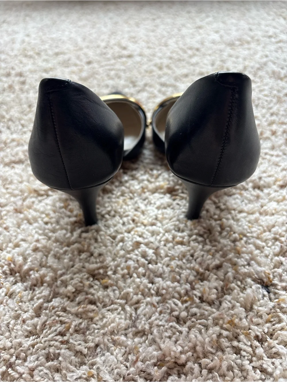Aldo Hogsed-97 Black and Gold Heels Sz 7.5 EU 38